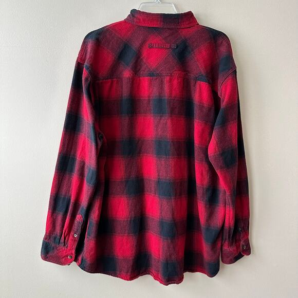 Gioberti Flannel Shirt Buffalo Check Contrasting Corduroy Red Black XXL Workwear - Picture 3 of 11